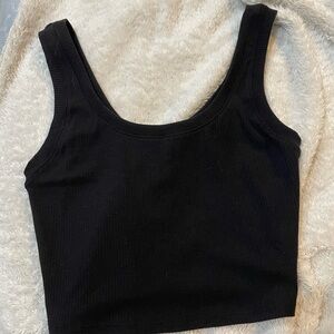 Alo Black Ribbed Tank Medium NWOT